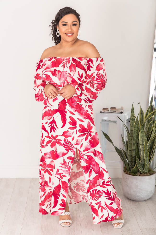 Passport To Paradise Pink/White Printed Maxi Skirt FINAL SALE – Pink Lily
