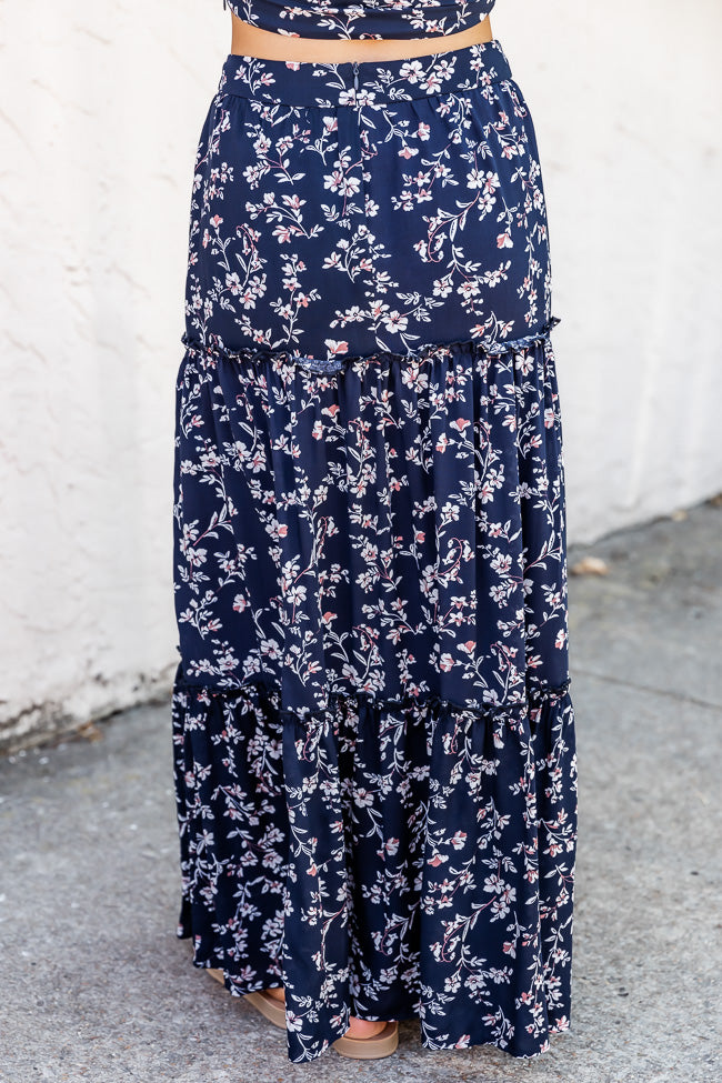 Summertime Blooms Navy Floral Maxi Skirt FINAL SALE