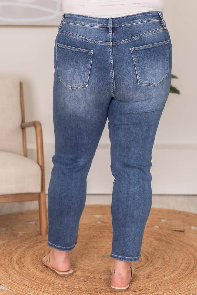 Mckayla Medium Wash Distressed Crop Jeans FINAL SALE
