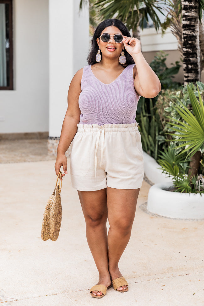 Remember Our Past Taupe Pull On Shorts FINAL SALE