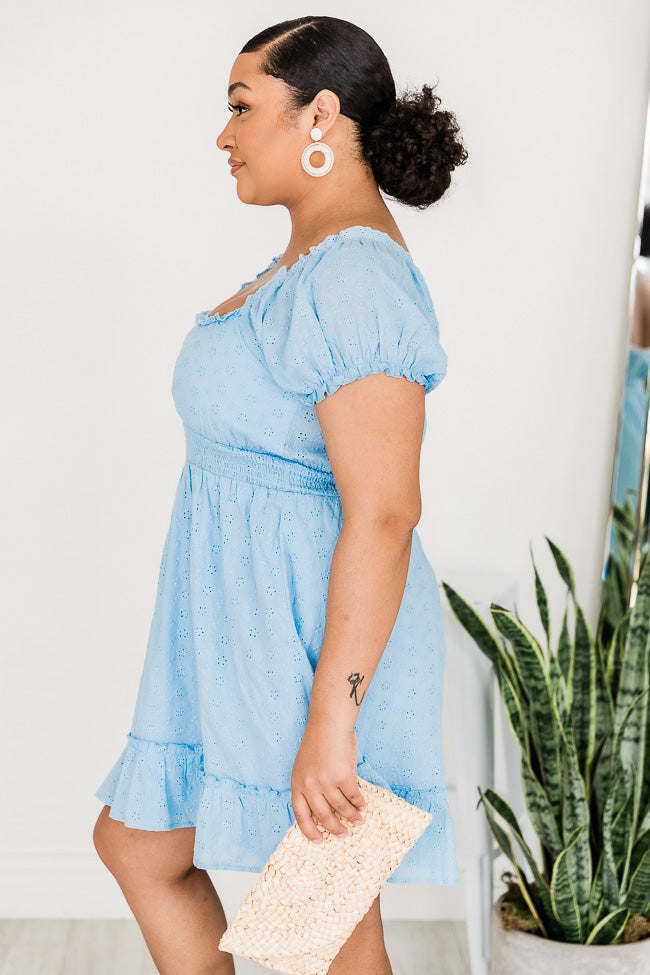 Light Blue Eyelet Dress