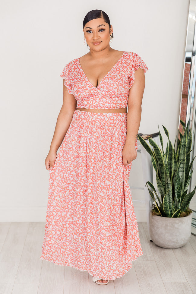 Wander The Town Pink Floral Maxi Skirt FINAL SALE