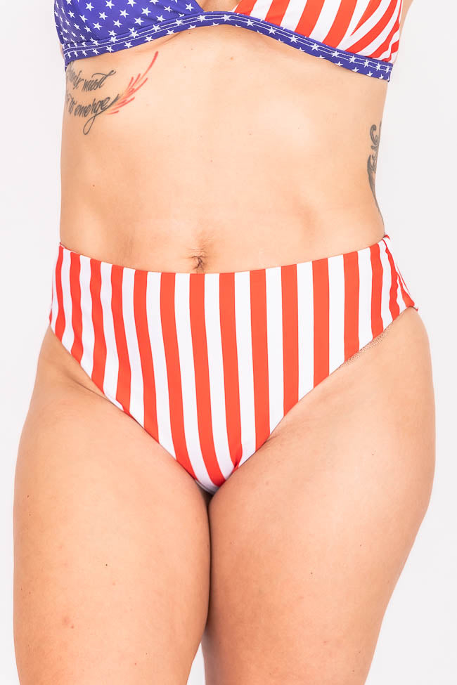 Bayshore Drive Red/White Stripe Bikini Bottoms FINAL SALE