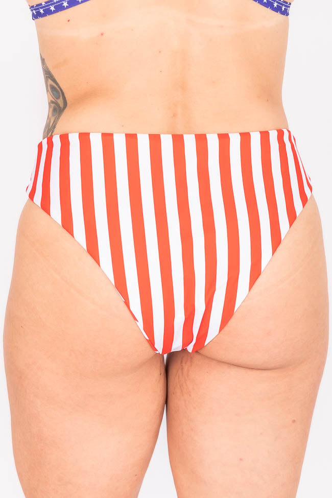 Bayshore Drive Red/White Stripe Bikini Bottoms FINAL SALE