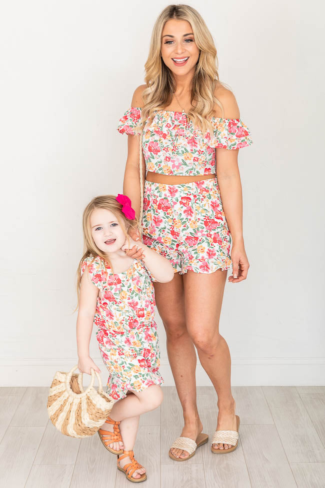 A Miracle Awaits Girls Pink Floral Two Piece Set FINAL SALE