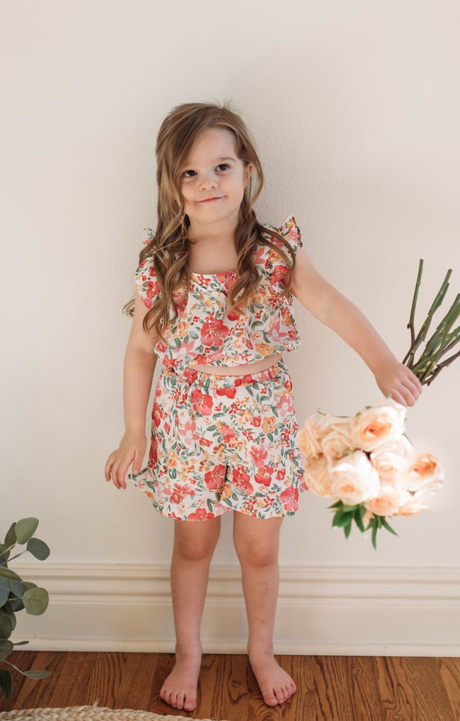 A Miracle Awaits Girls Pink Floral Two Piece Set FINAL SALE