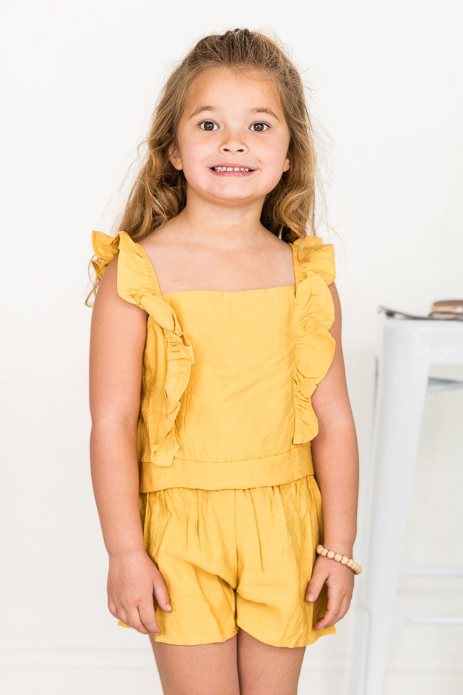 Know For Sure Girls Yellow Two Piece Set FINAL SALE