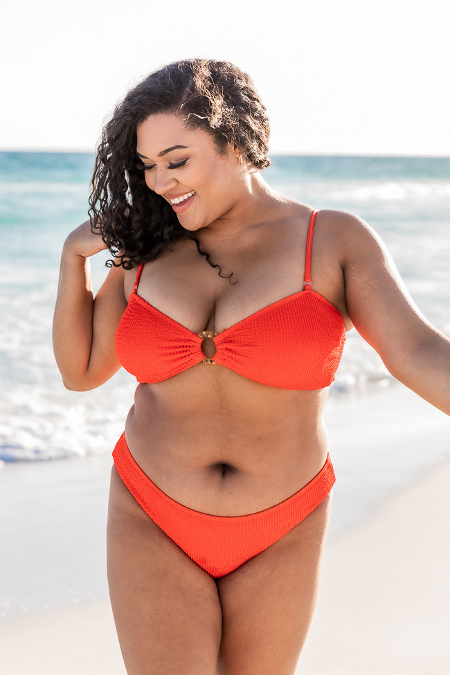 Myrtle Beach Red Textured Bandeau Bikini Top FINAL SALE