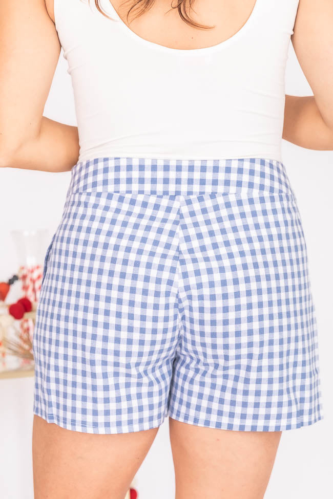 Conscious Reason Blue Gingham Shorts FINAL SALE – Pink Lily