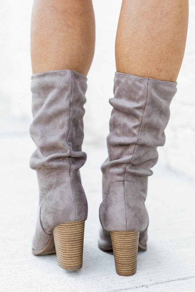 Taupe suede 2025 slouch boots