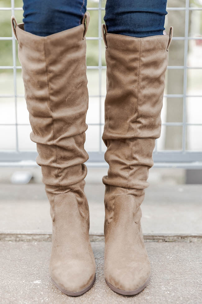 Corynn Taupe Slouchy Suede Boots FINAL SALE