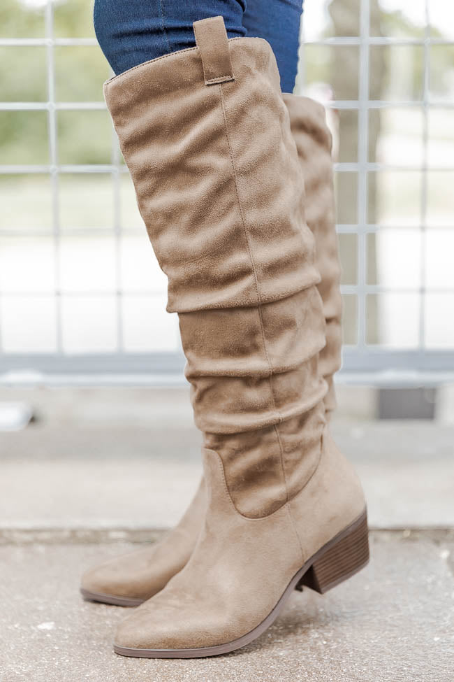 Slouchy suede boots