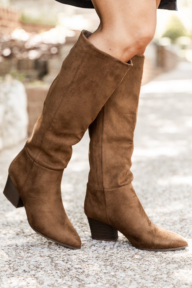 Marlee Coffee Pointed Toe Suede Boots