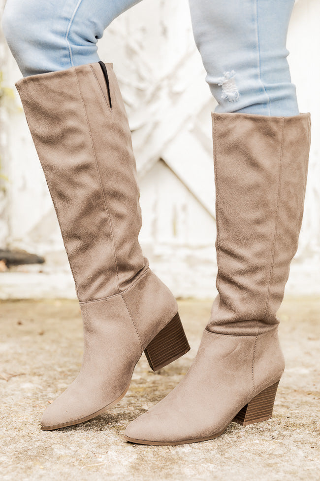 Marlee Taupe Pointed Toe Suede Boots FINAL SALE