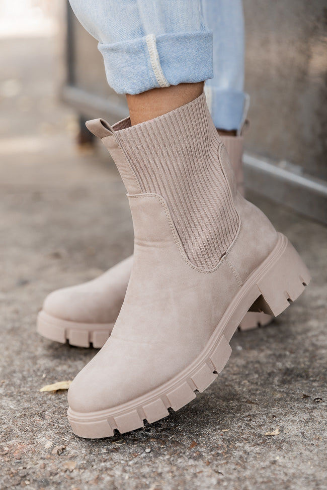 Rodeo Orientalsk Wreck Jazzy Taupe Sock Style Booties – Pink Lily
