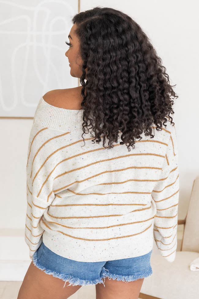 Sprinkle Of Love Wide Neck Striped Sweater