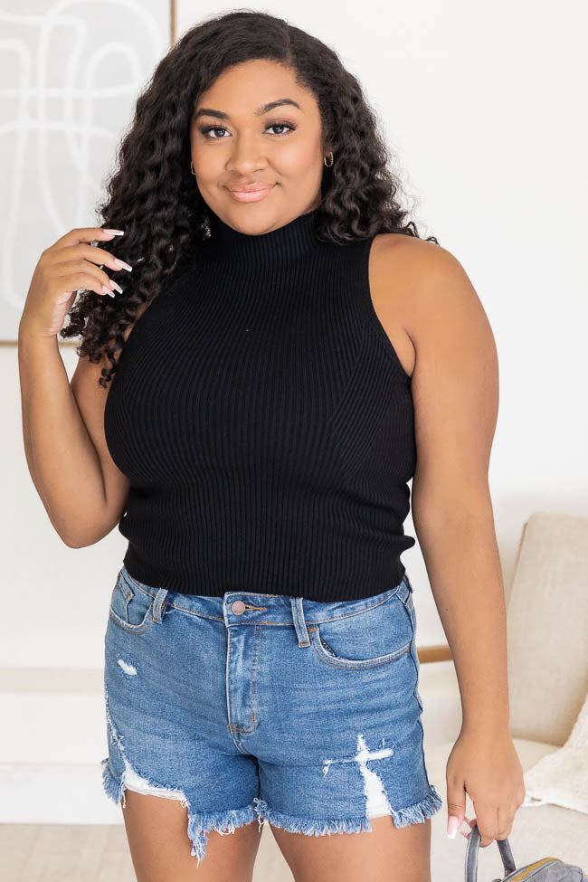 Plus size black outlet mock turtleneck