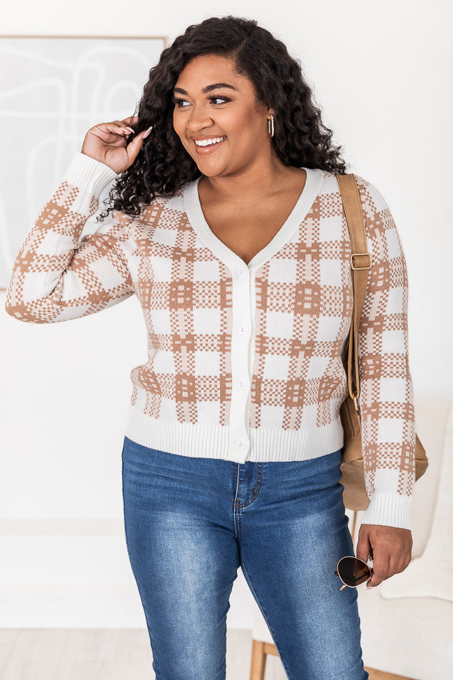 Oh As If Brown Plaid Cardigan FINAL SALE