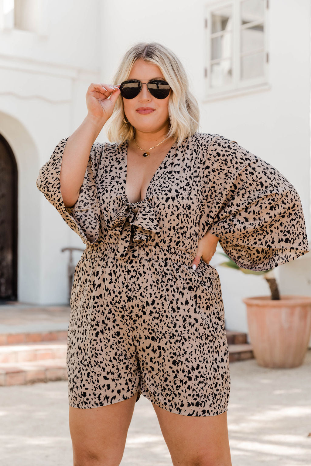 Leopard print playsuit hotsell plus size