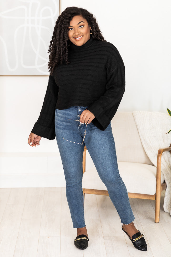 Plus size outlet black turtleneck sweater