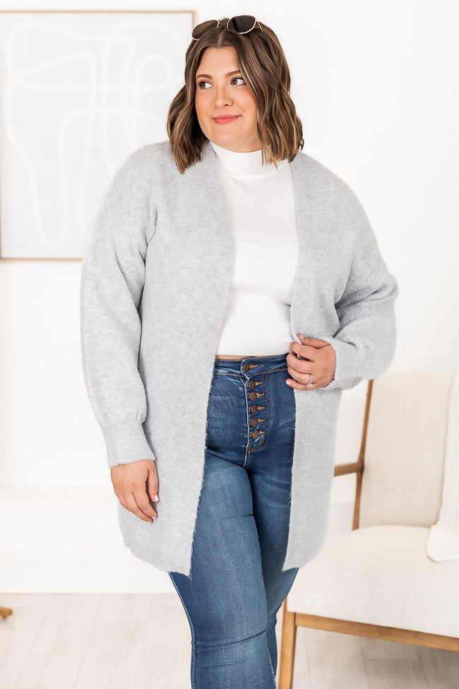 Plus size outlet grey cardigan