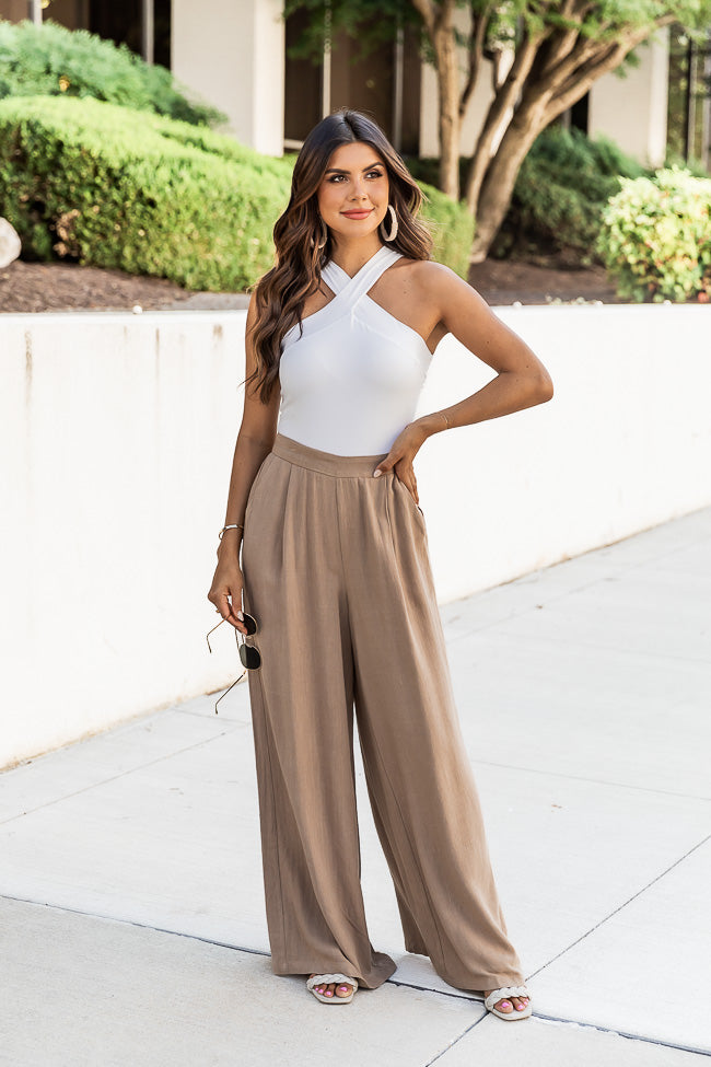 Carrying Your Love Tan Wide Leg Pants