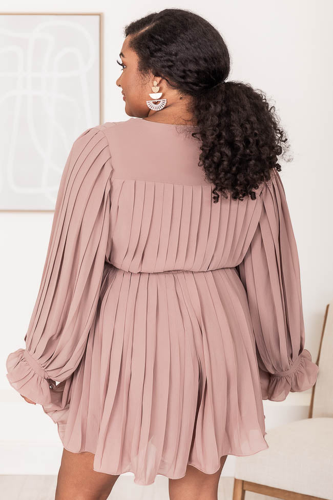 Pretty On Point Dusty Mauve Pleated Romper FINAL SALE