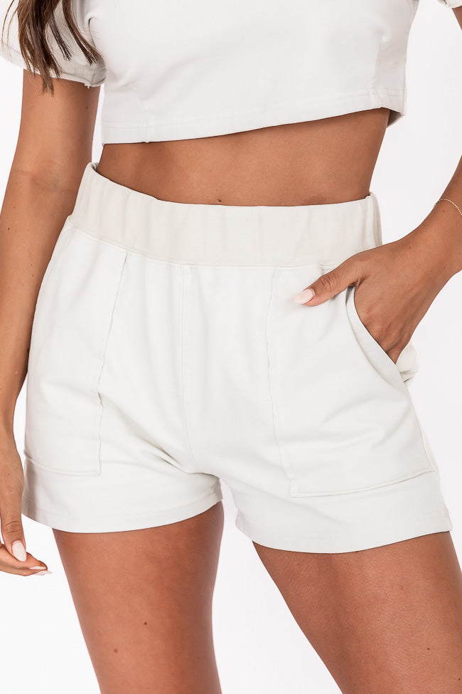 High Stakes Dusty Sage High Waisted Shorts FINAL SALE