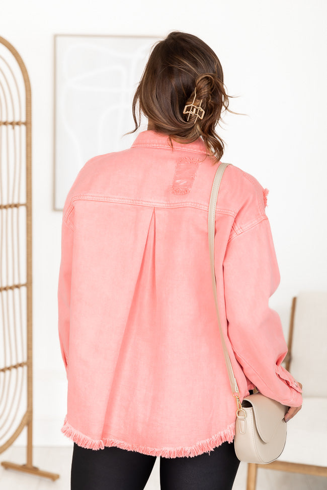 Bubblegum pink denim outlet jacket