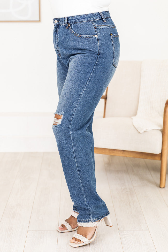 Distressed straight hotsell leg jeans