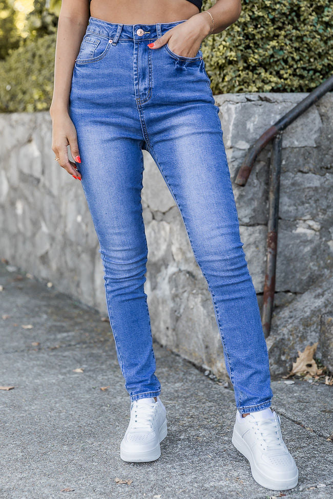 Nat Efterligning Udveksle Blaire Medium Wash Ultra High Rise Skinny Jeans – Pink Lily