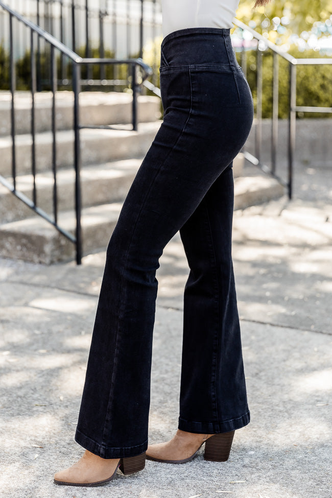 A Little 70s Retro Flare with Black Bell Bottoms - Glass of Glam