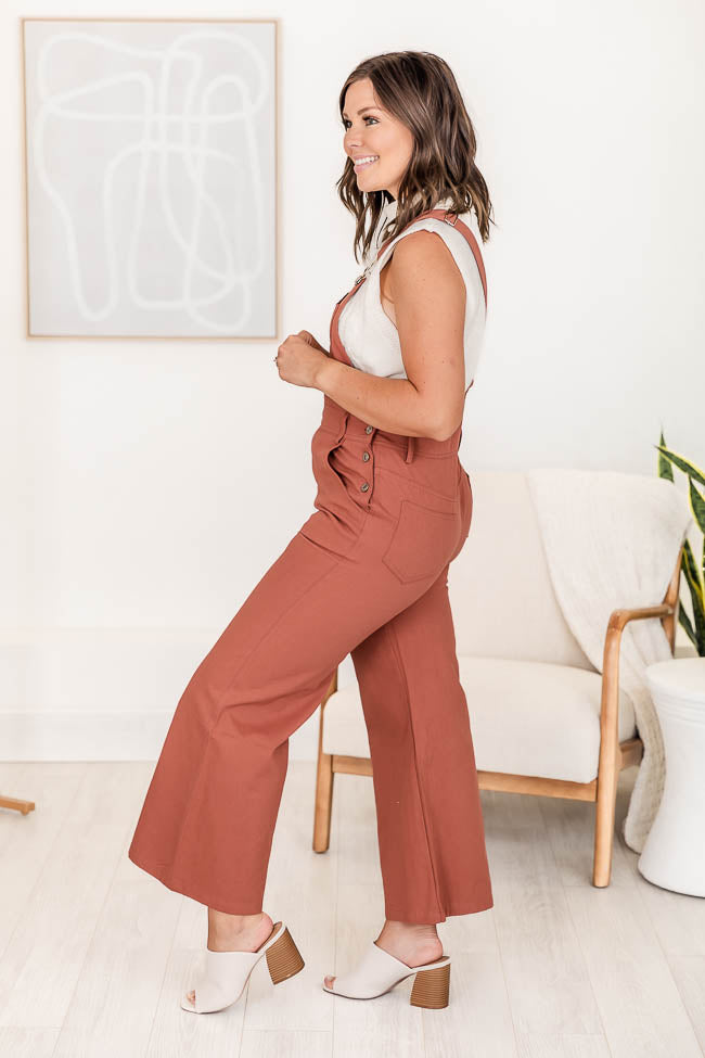 Starla Light Brown Wide Leg Overalls FINAL SALE – Pink Lily