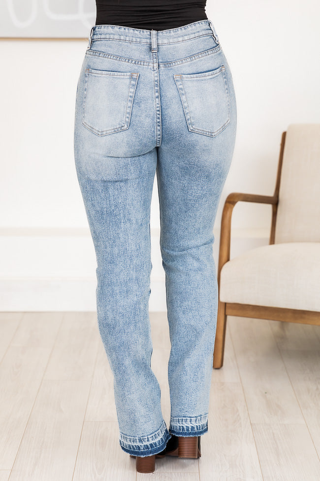 Dani Light Wash High Waisted Split Hem Jeans FINAL SALE – Pink Lily
