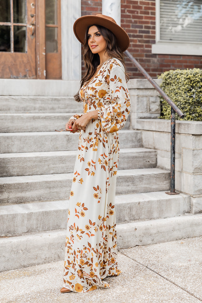 More Days Like This Brown Leaf Print Maxi Dress
