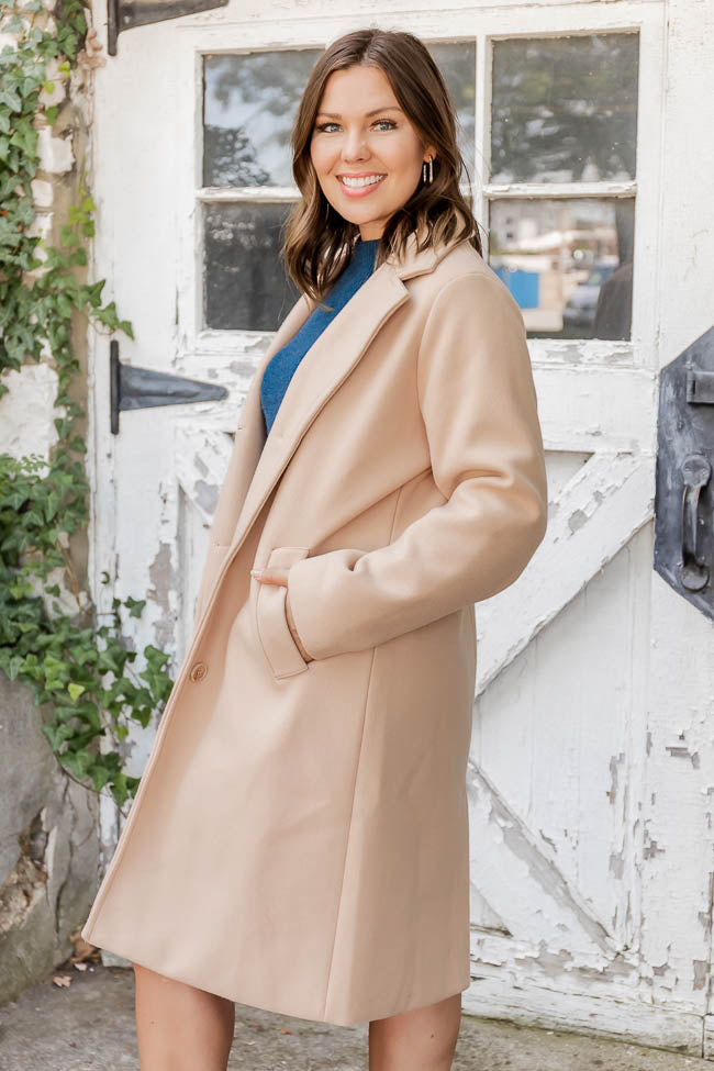 Cozy Love Camel Coat – Pink Lily