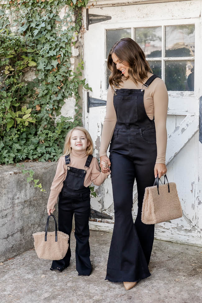 My Baby Loves Me Kids Black Flare Overalls FINAL SALE