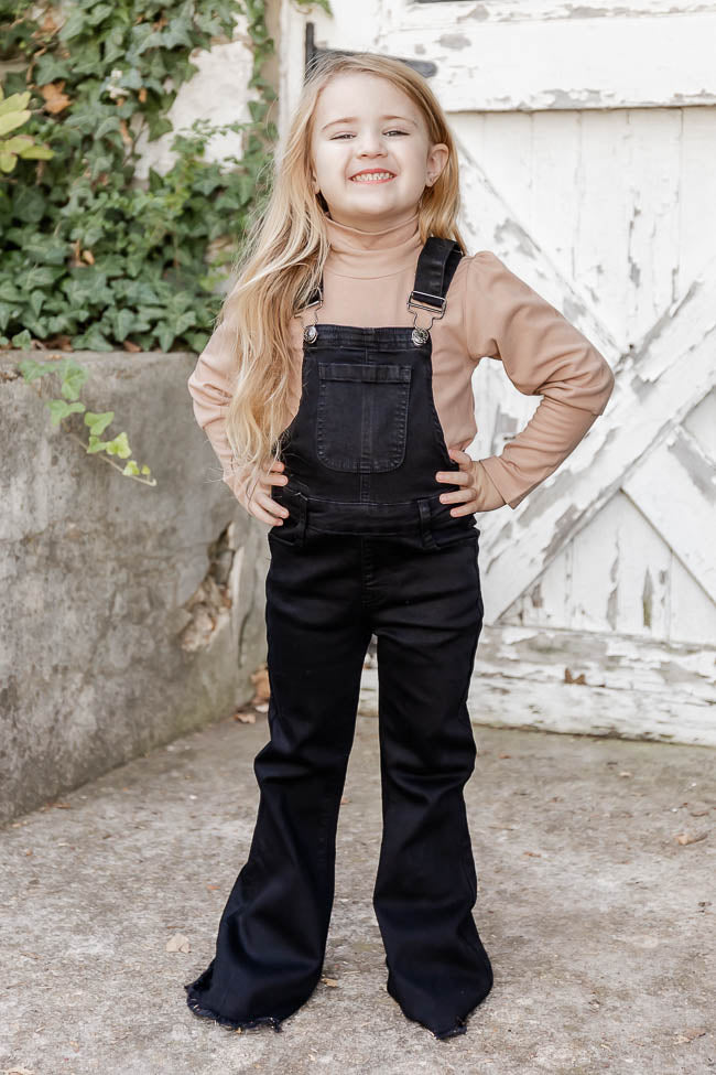 My Baby Loves Me Kids Black Flare Overalls FINAL SALE