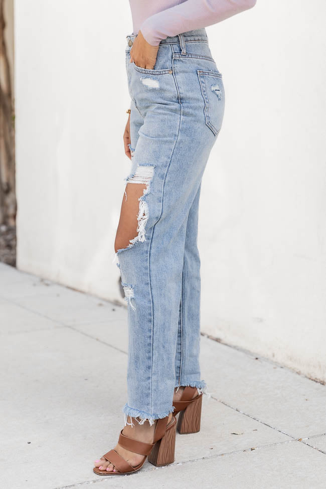 Frayed Hem Straight Leg Jeans (FINAL SALE) – Spicy Chic Boutique