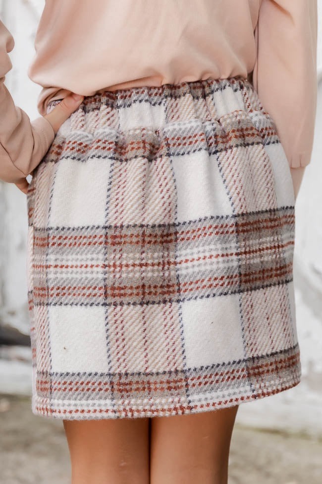 Wasting Minutes Kids Woven Plaid Skirt FINAL SALE