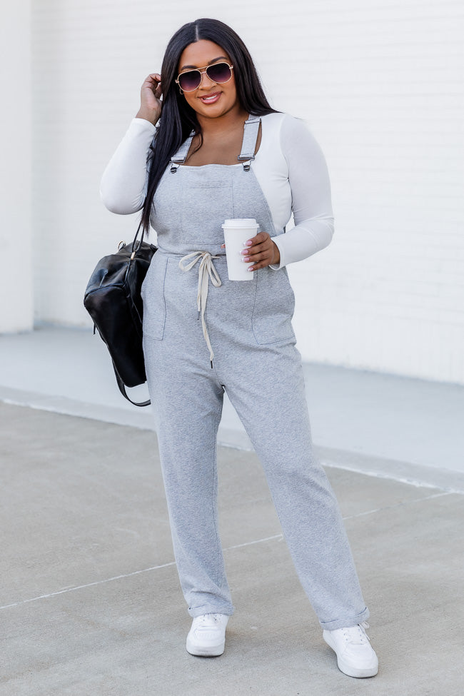 Room To Grow Grey Knit Overalls FINAL SALE