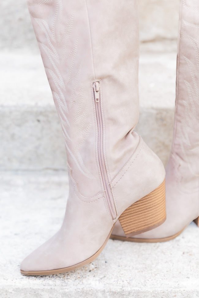 Shania Tan Tall Cowboy Boot – Pink Lily