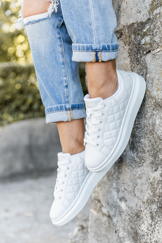 Sarah White Leather Sneakers FINAL SALE – Lily