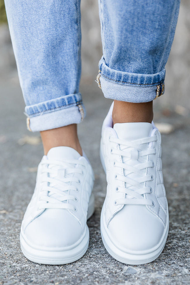 Sarah White Leather Sneakers FINAL SALE – Lily