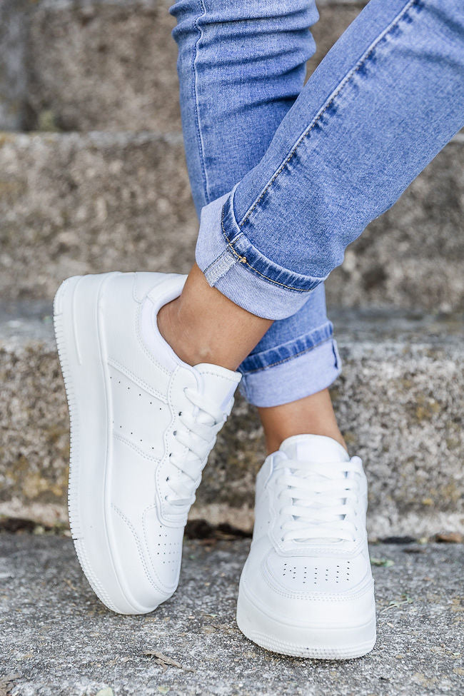 Kandace White Leather Sneakers FINAL SALE