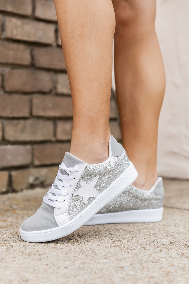 Silver glitter gym store shoes