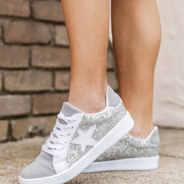 Marley Silver Sparkle Star Sneakers FINAL SALE – Pink Lily