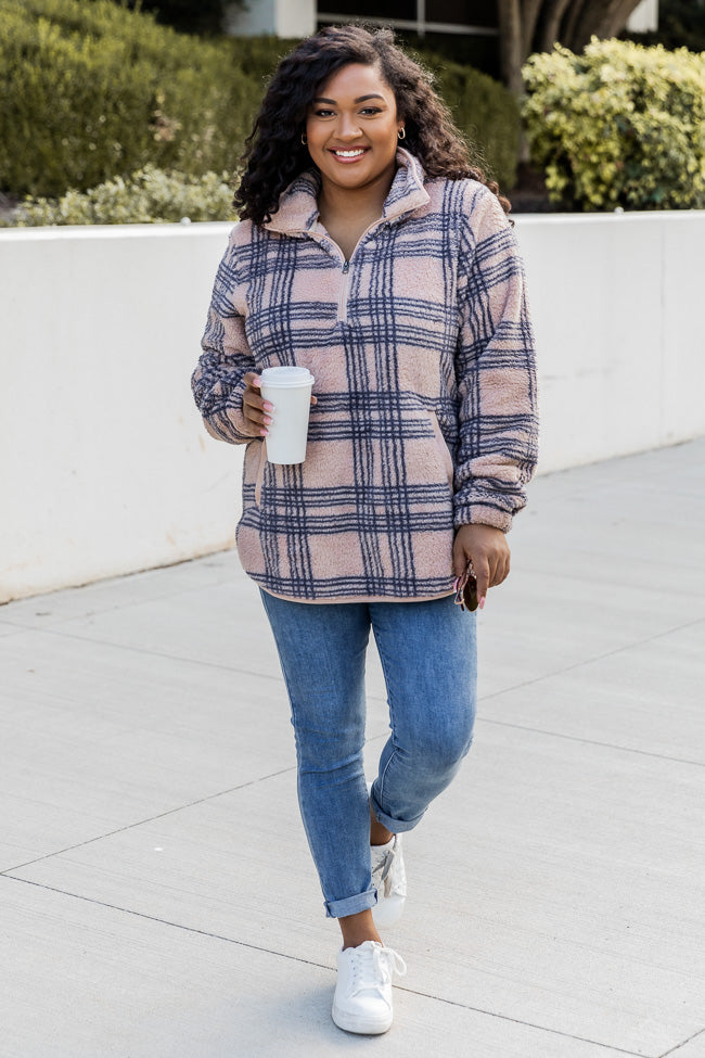 Plaid sherpa outlet sweater