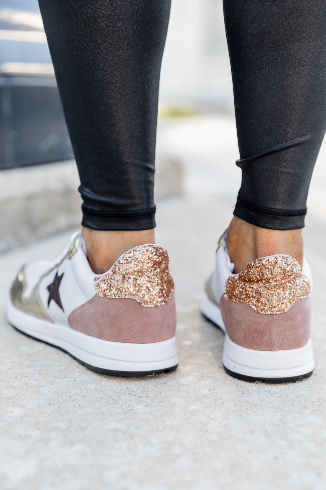 Rose gold sparkle on sale sneakers