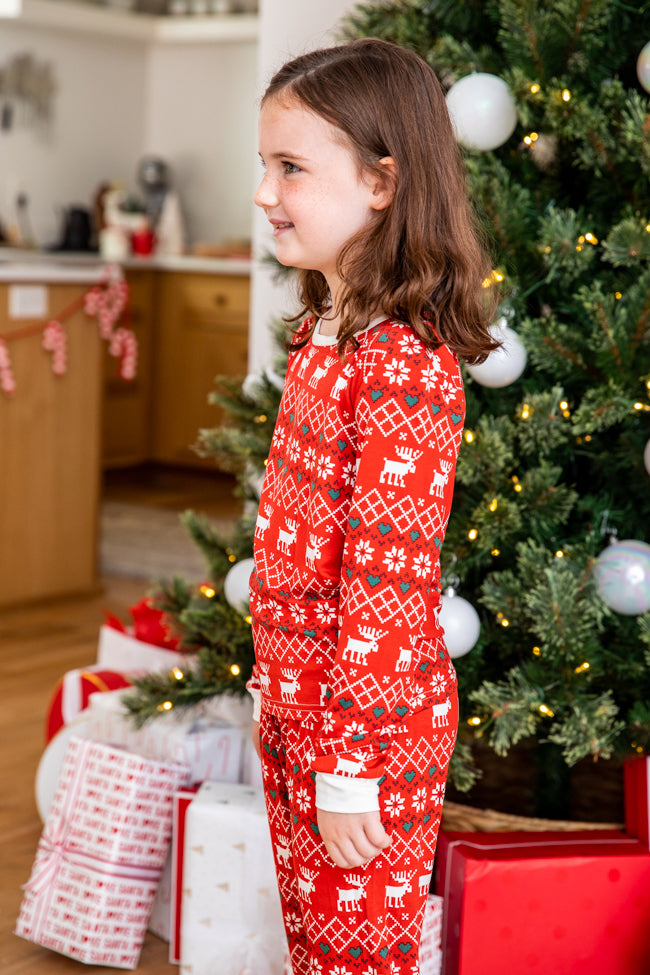 Red holiday pajamas hot sale